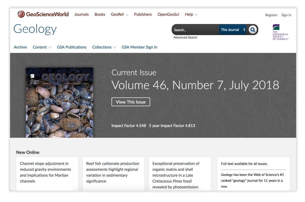 Journal Homepage on GeoScienceWorld.org