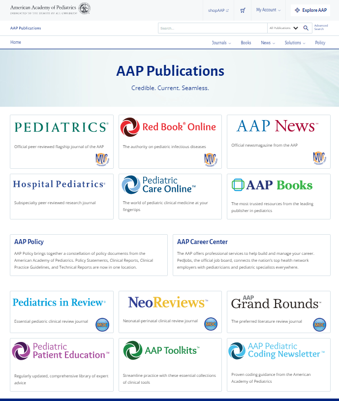 AAP Publications homepage