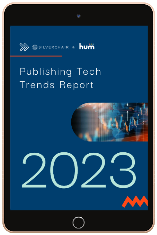 Publishing tech trends 2023 tablet graphic