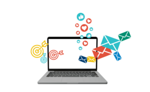 Website Homepage Graphic laptop with emails