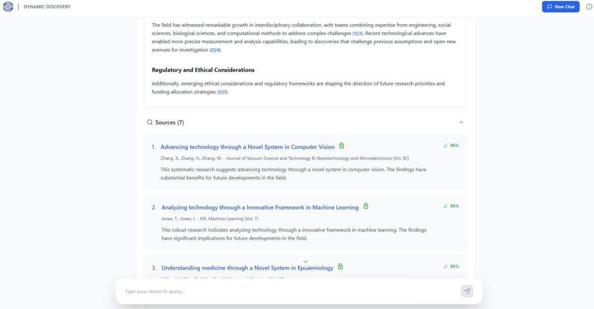AI Dynamic Discovery tool with AI generated results and summaries
