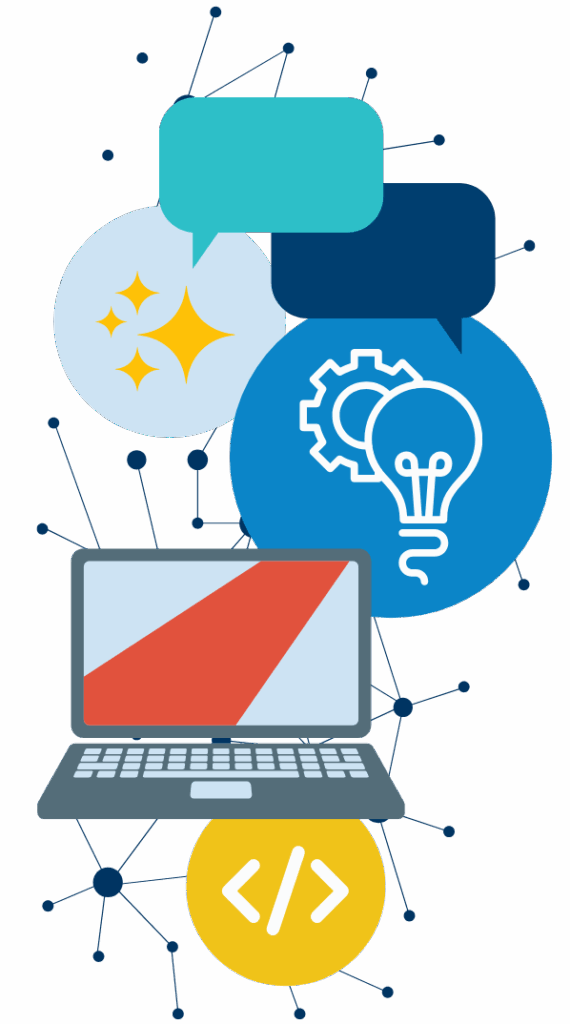 ai graphic with gears and code