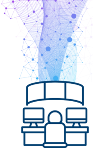 graphic of a console with networks flowing out of it