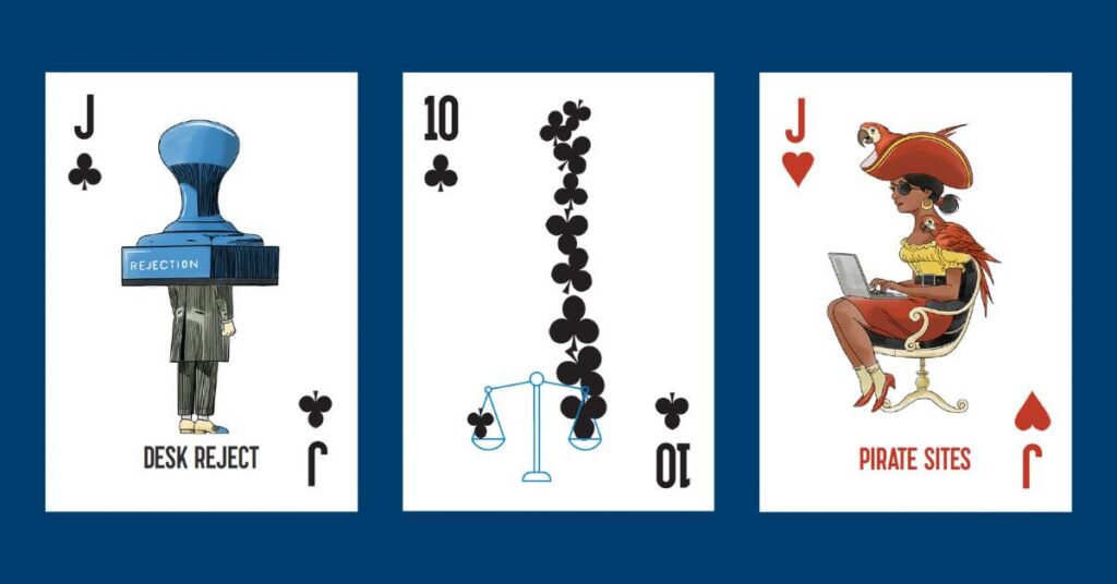 jack of clubs, 10 of clubs, and jack of hearts